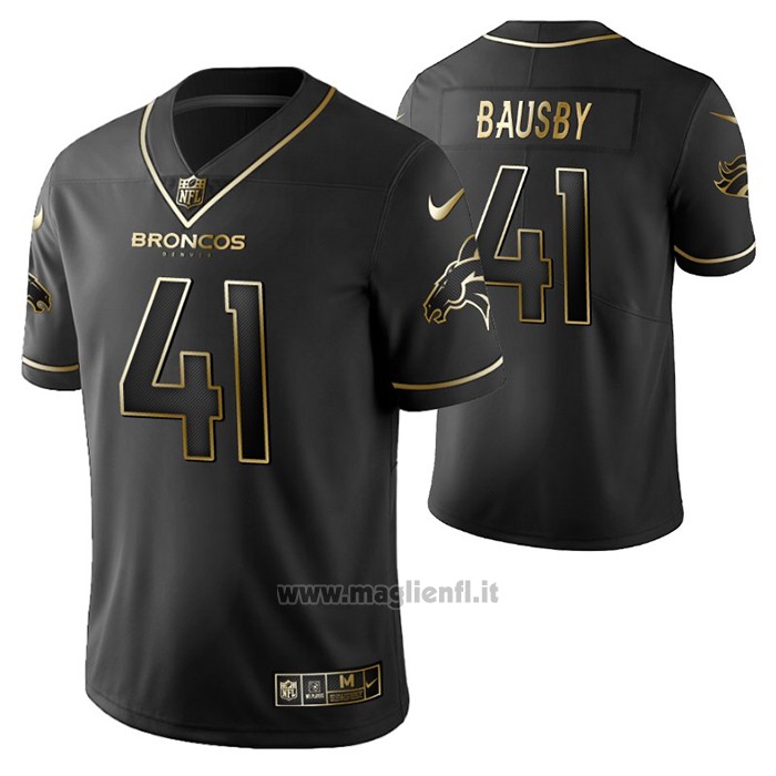 Maglia NFL Limited Denver Broncos De'vante Bausby Golden Edition Nero